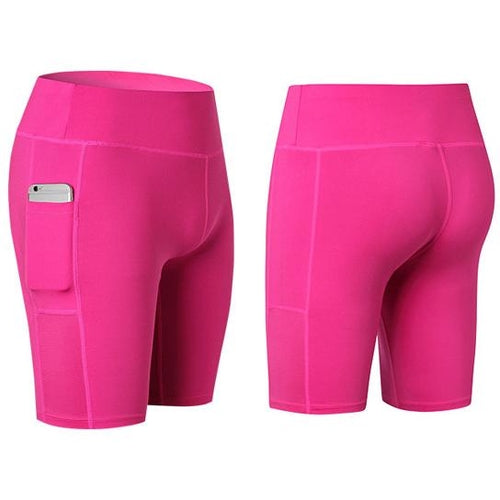 Women’s Stretch Yoga Shorts with Phone Pocket