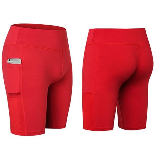 Women’s Stretch Yoga Shorts with Phone Pocket