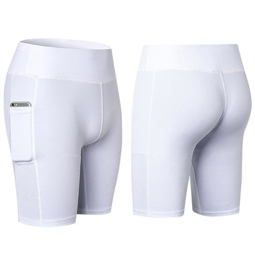 Women’s Stretch Yoga Shorts with Phone Pocket