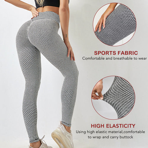 Butt Lifting Yoga Leggings – High Waist, Tummy Control & Honeycomb Texture
